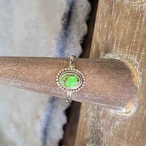 Green Turquoise with Copper Ring